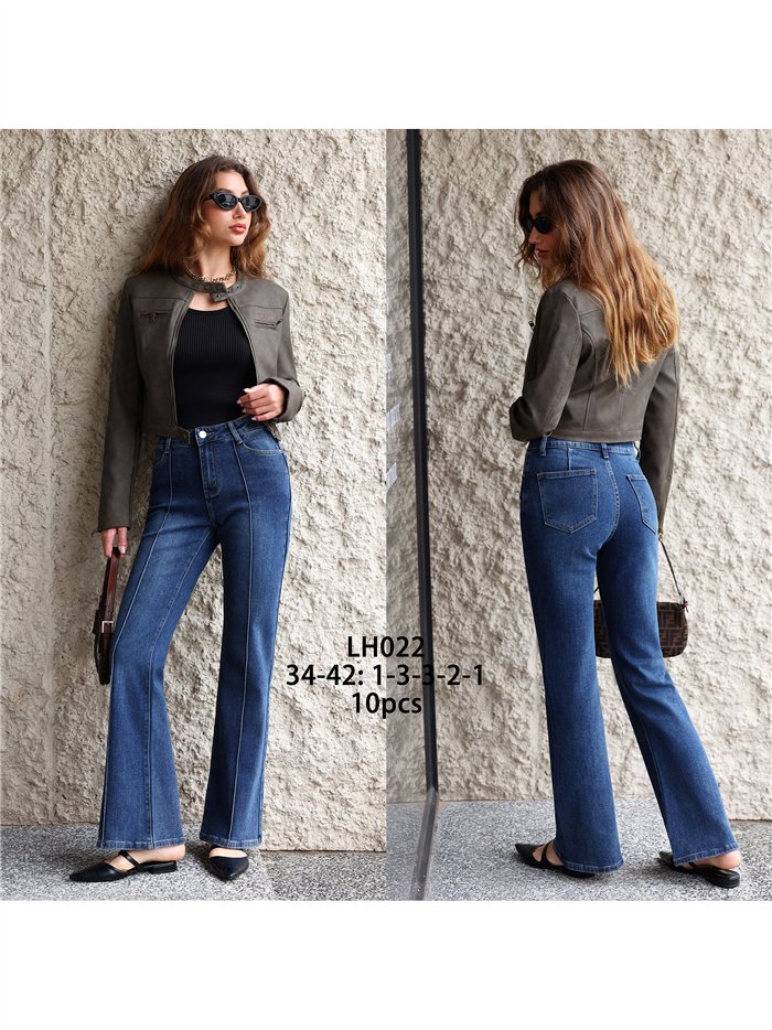 Jeans flare costura frontal