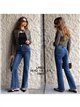 Jeans flare costura frontal