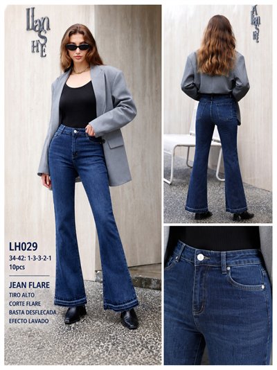 Jeans flare bajo desflecado 2
