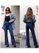 Jeans flare bajo desflecado