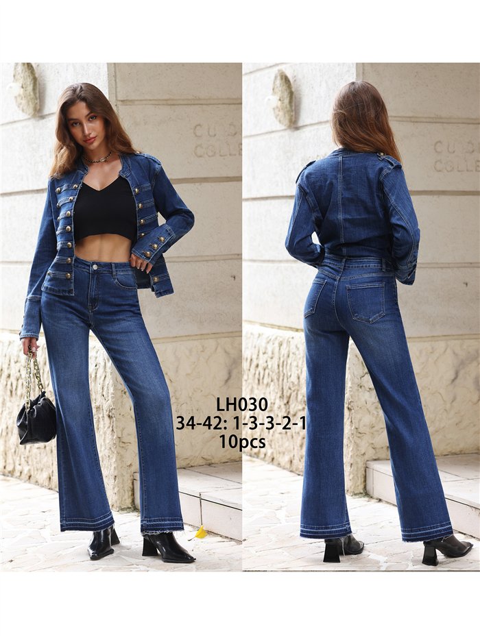 Jeans flare bajo desflecado