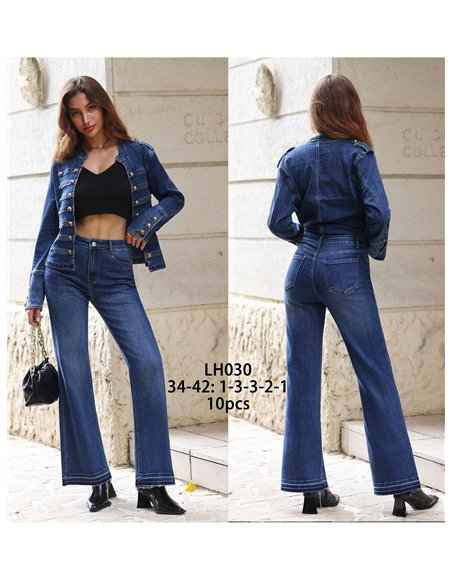 Jeans flare bajo desflecado