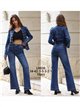 Jeans flare bajo desflecado