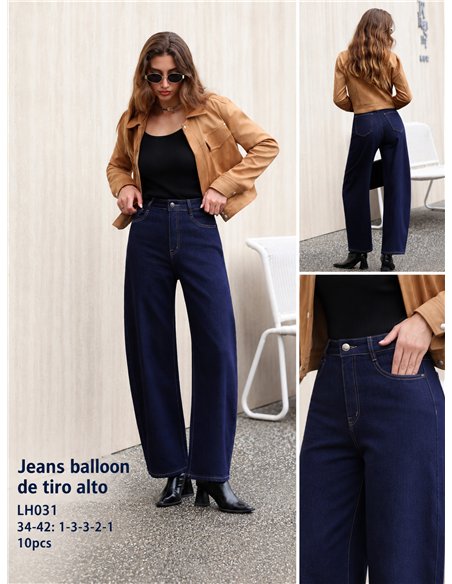 Dunkelblaue Ballonjeans