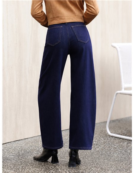 Dunkelblaue Ballonjeans