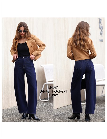 Dunkelblaue Ballonjeans