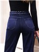 Jeans wide leg tachuelas