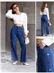 Jeans wide leg estrellas bordadas y tachas