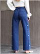 Jeans wide leg estrellas bordadas y tachas