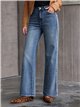 Weit geschnittene Jeans mit Fransenbesatz