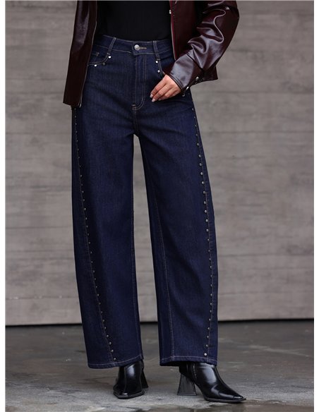 Jeans balloon tachuelas laterales