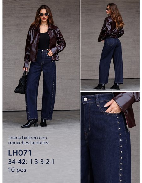 Jeans balloon tachuelas laterales