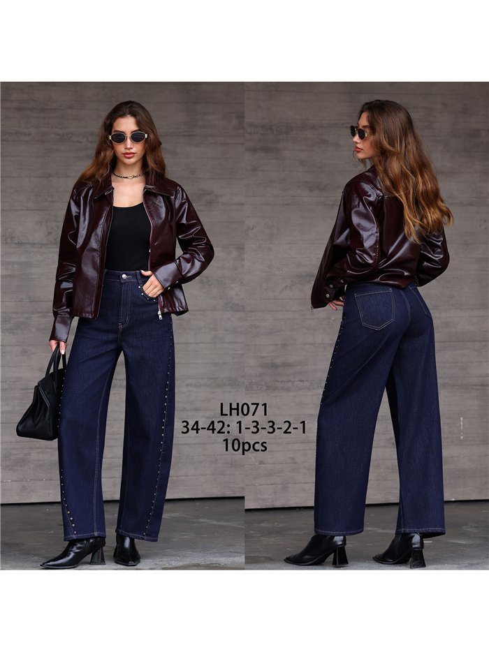 Jeans balloon tachuelas laterales