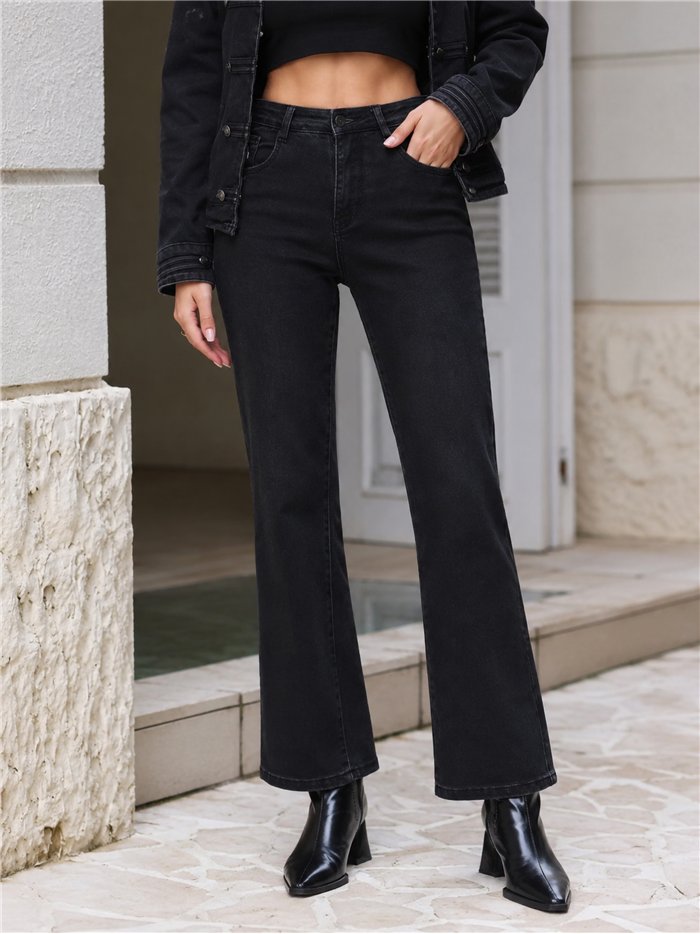 Black straight tummy control jeans