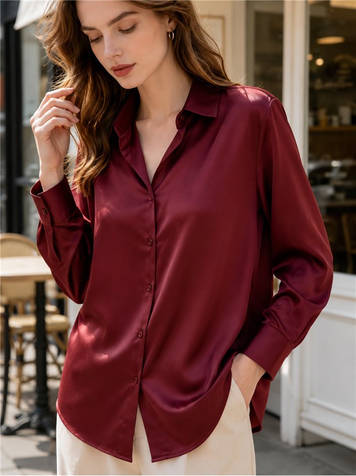 Camisa satinada fluida