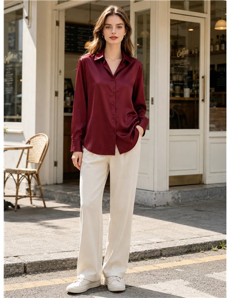 Camisa satinada fluida