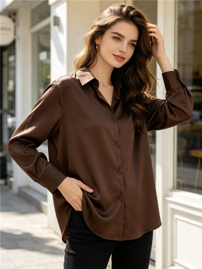 Camisa satinada fluida