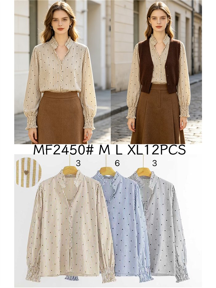 Blusa rayas corazoncitos de terciopelo