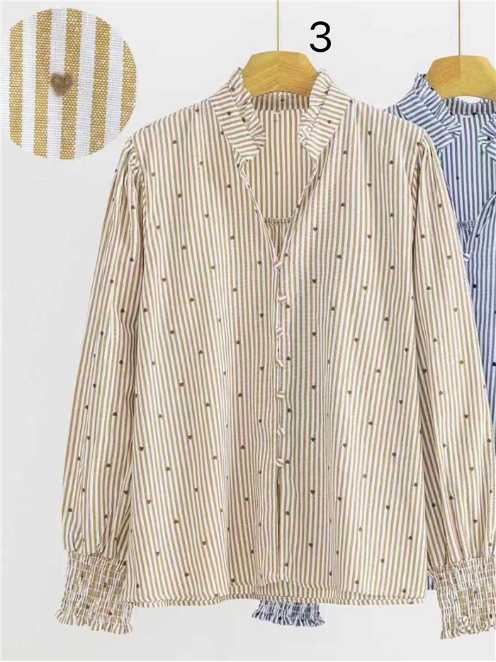 Blusa rayas corazoncitos de terciopelo