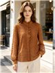 Blusa encaje floral con volante