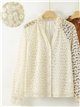Blusa encaje floral con volante