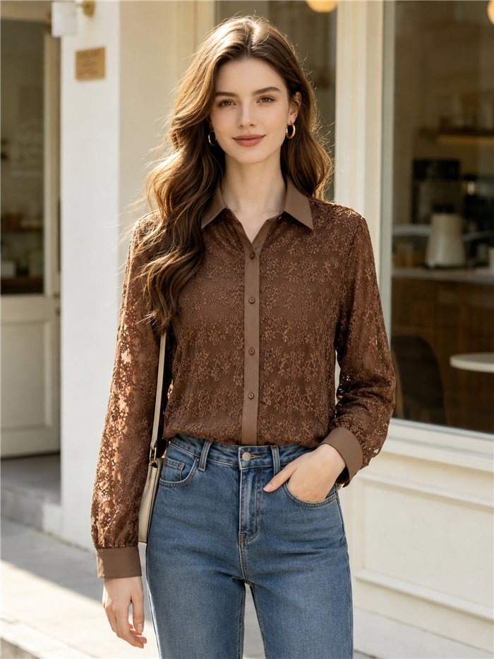 Camisa encaje floral