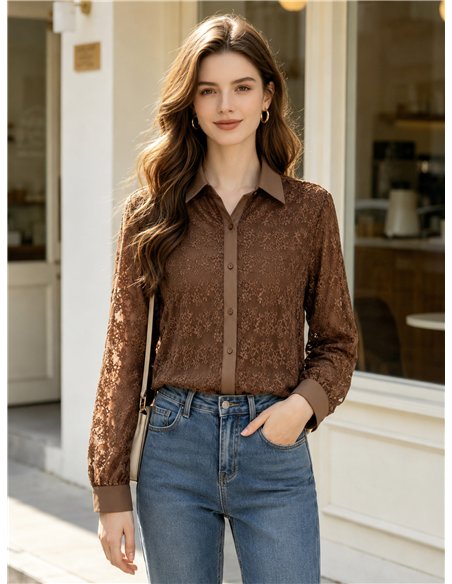 Camisa encaje floral
