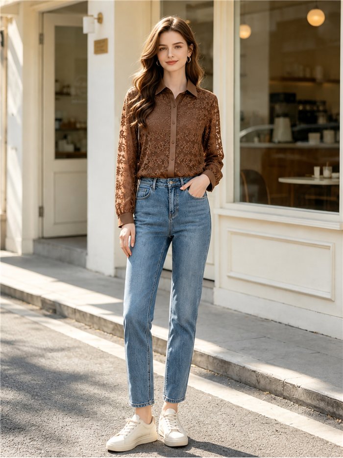 Camisa encaje floral