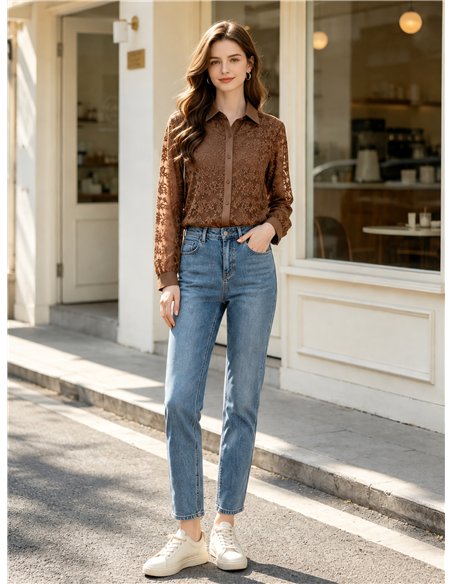 Camisa encaje floral