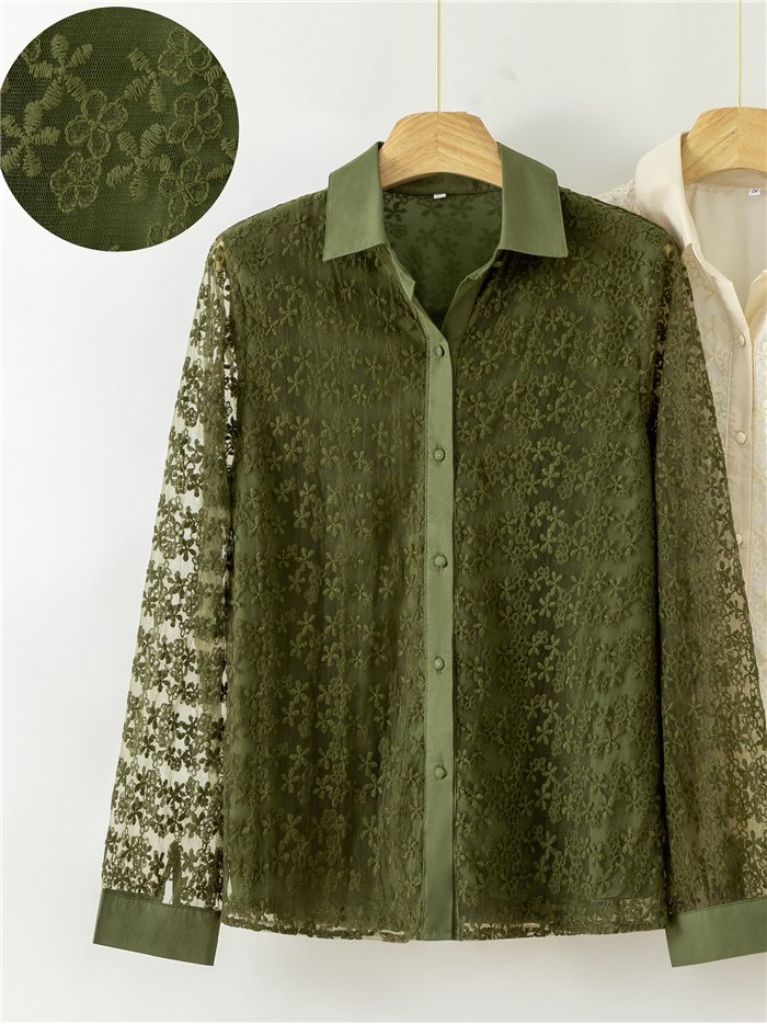 Camisa encaje floral