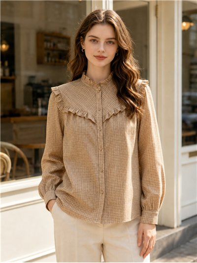 Camisa cuadros con volante