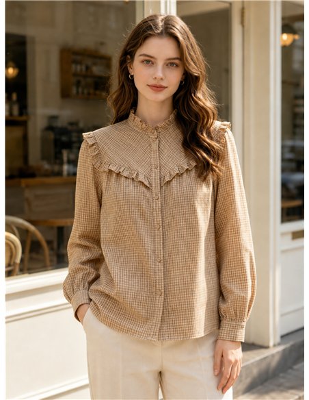 Camisa cuadros con volante