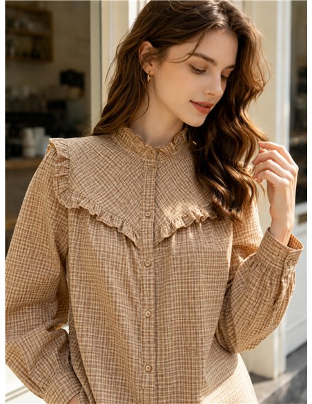 Camisa cuadros con volante