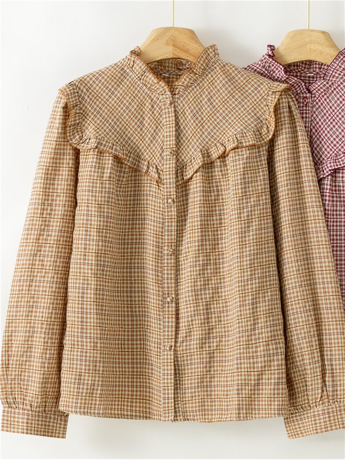 Camisa cuadros con volante