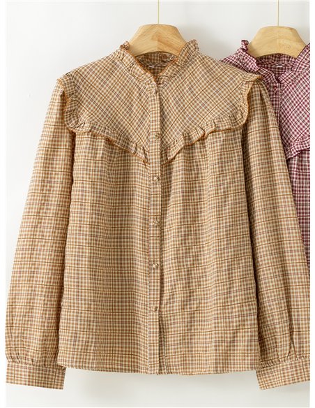 Camisa cuadros con volante