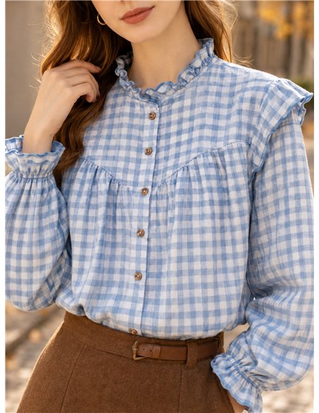 Blusa vichy con volantes