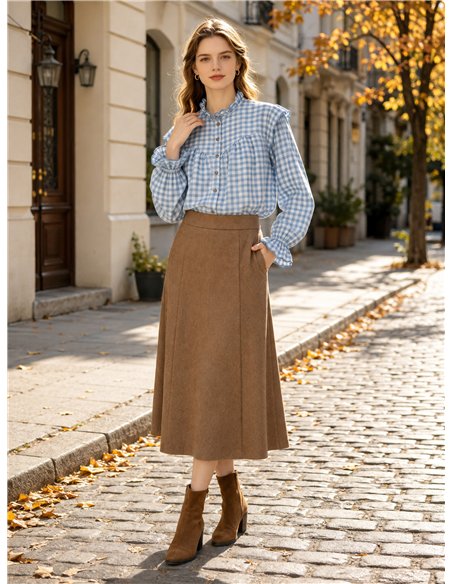 Blusa vichy con volantes