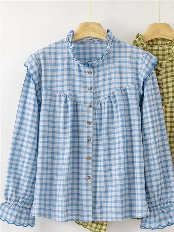 Blusa vichy con volantes