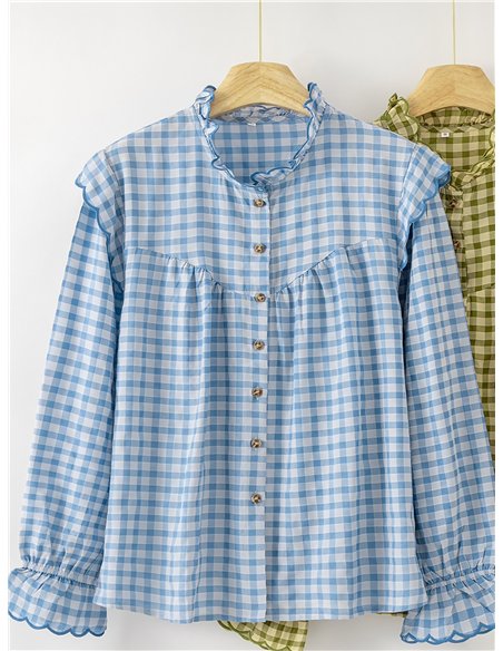 Blusa vichy con volantes