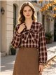 Blusa cuadros con lazada