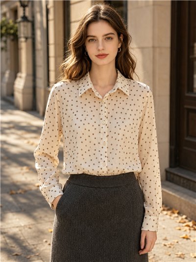 Camisa gasa lunares de terciopelo