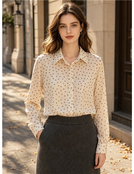 Camisa gasa lunares de terciopelo