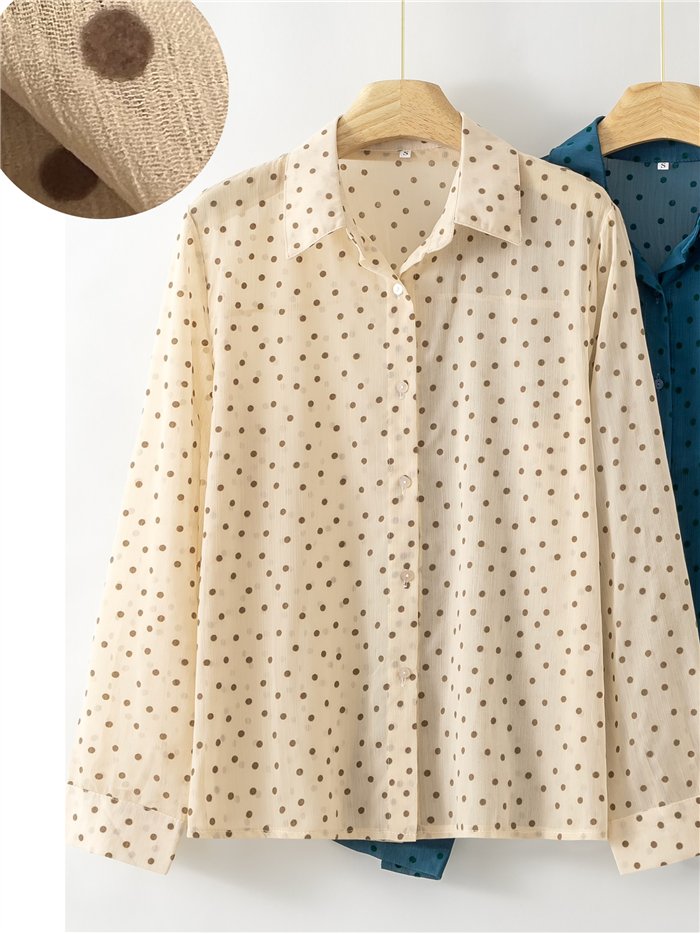 Camisa gasa lunares de terciopelo