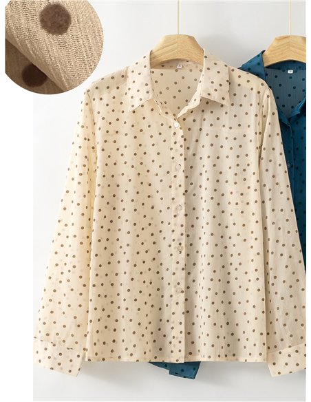 Camisa gasa lunares de terciopelo