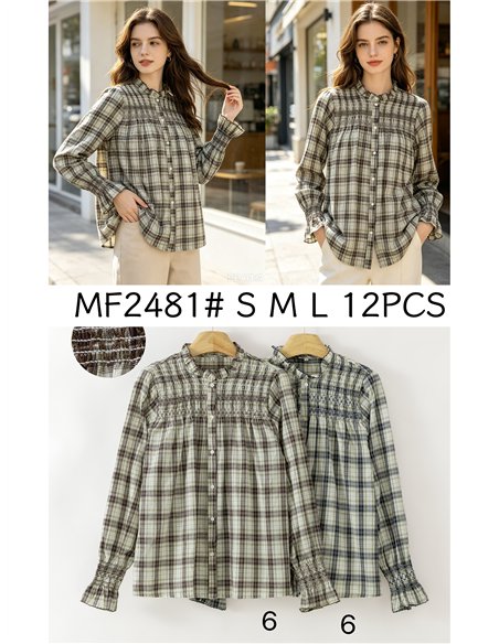 Camisa cuadros con frunces