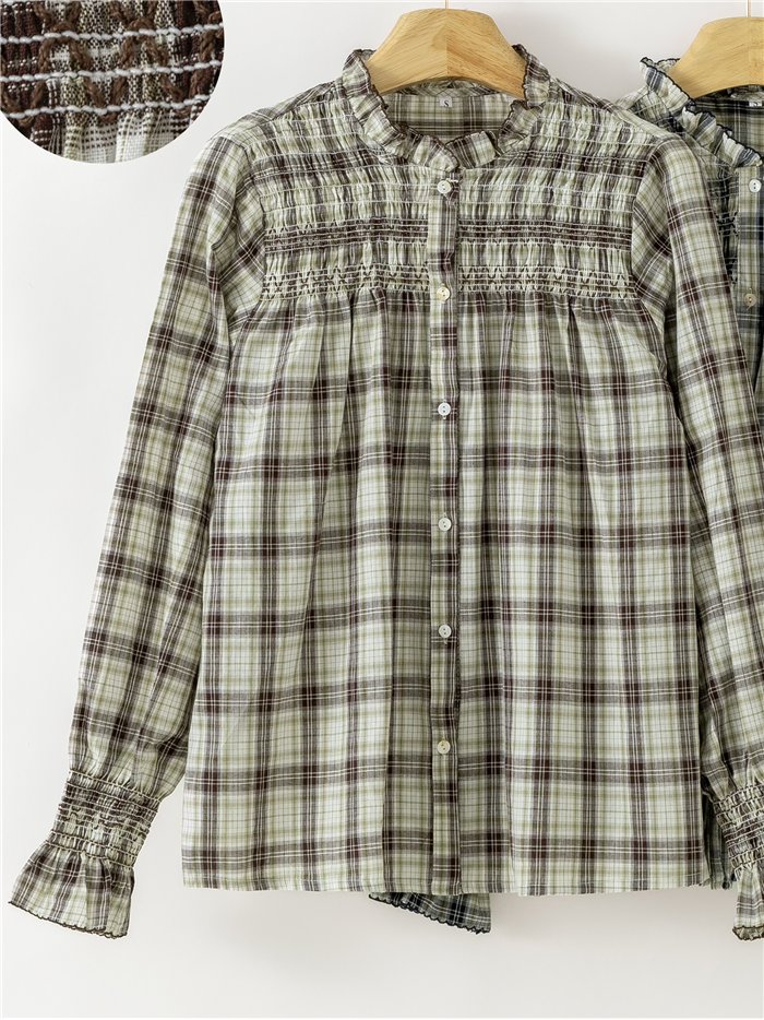 Camisa cuadros con frunces
