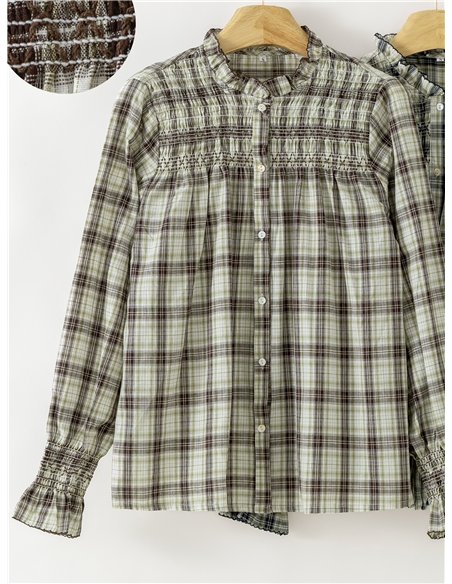 Camisa cuadros con frunces