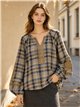 Blusa cuadros con bordado