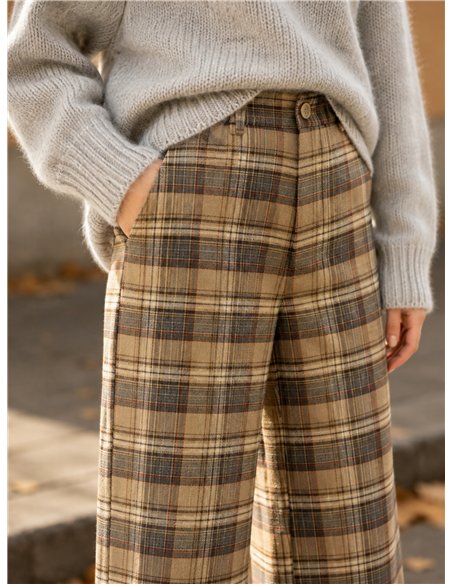 Pantalón wide leg cuadros