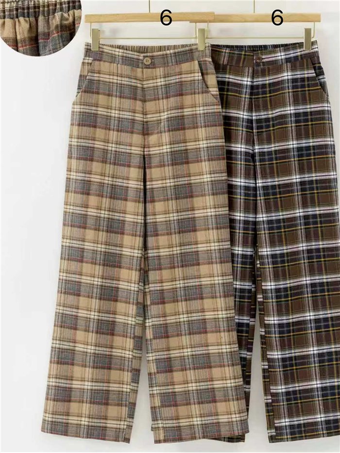 Pantalón wide leg cuadros